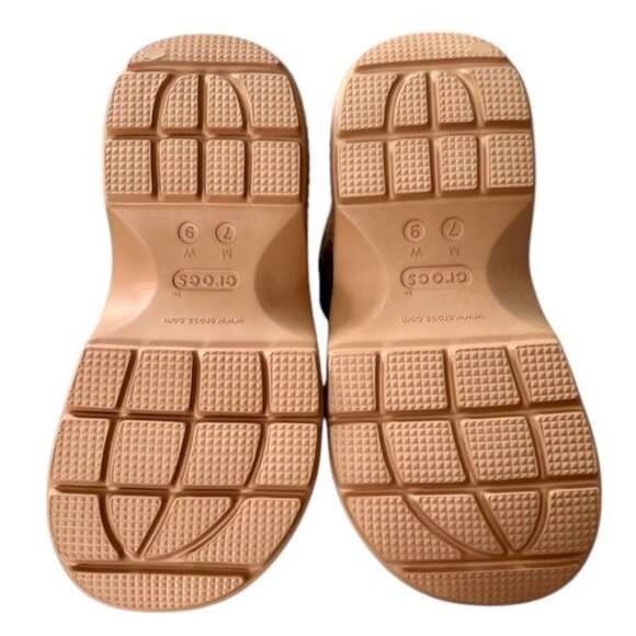 SOLD Crocs Stomp Faux Fur Fully Lined Rubber Ankle Boots Color CORK M- 7/W -9 - Picture 9 of 13